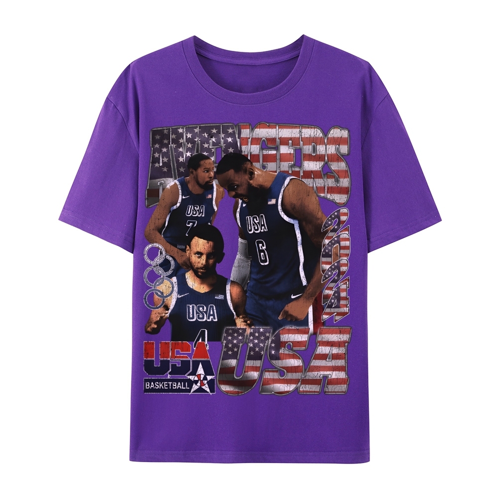 Casual Short Sleeve T-Shirt "Avengers" Team USA T-Shirt (DS)