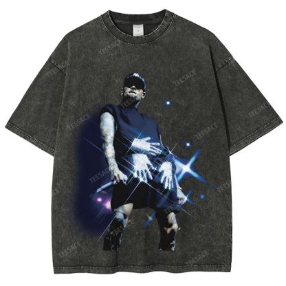 Unisex Fit Washed T-Shirt 2024 CHRIS BROWN V2