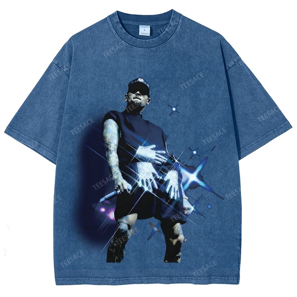 Unisex Fit Washed T-Shirt 2024 CHRIS BROWN V2