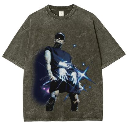 Unisex Fit Washed T-Shirt 2024 CHRIS BROWN V2
