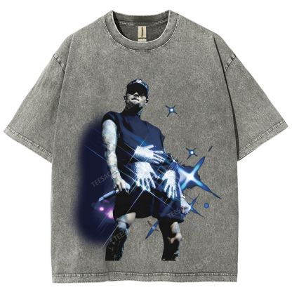 Unisex Fit Washed T-Shirt 2024 CHRIS BROWN V2