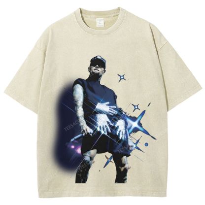 Unisex Fit Washed T-Shirt 2024 CHRIS BROWN V2