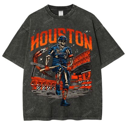 Unisex Fit Washed T-Shirt HOUSTON