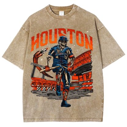 Unisex Fit Washed T-Shirt HOUSTON