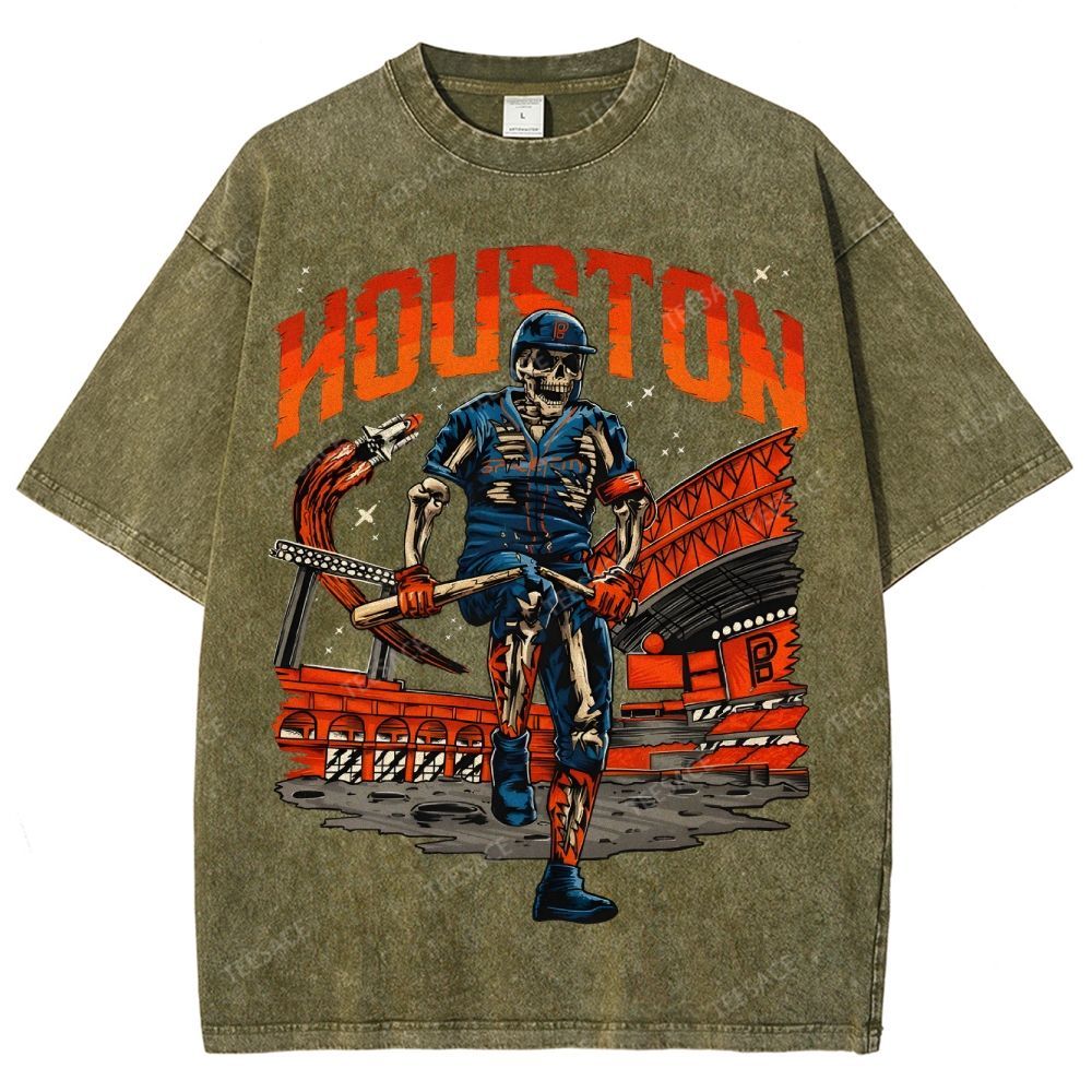 Unisex Fit Washed T-Shirt HOUSTON