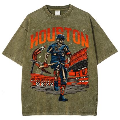 Unisex Fit Washed T-Shirt HOUSTON