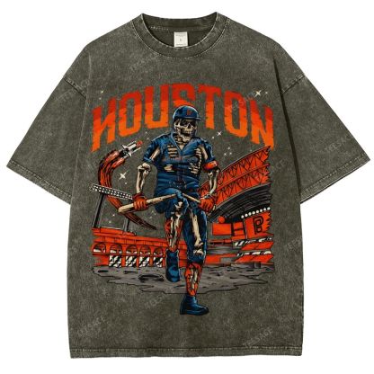 Unisex Fit Washed T-Shirt HOUSTON