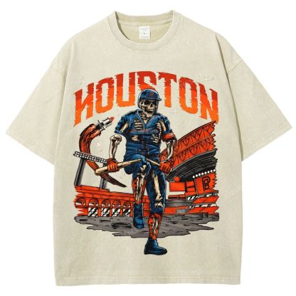 Unisex Fit Washed T-Shirt HOUSTON