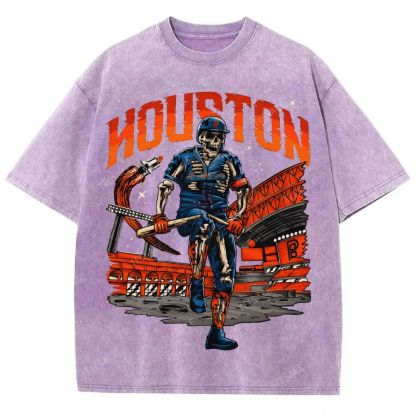 Unisex Fit Washed T-Shirt HOUSTON