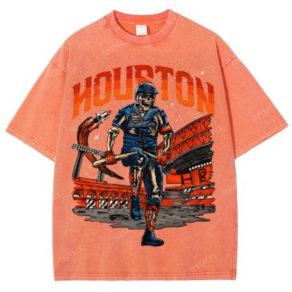Unisex Fit Washed T-Shirt HOUSTON