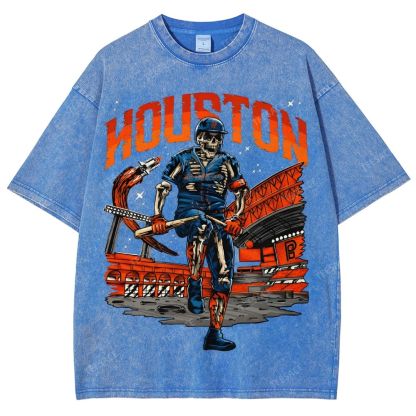 Unisex Fit Washed T-Shirt HOUSTON
