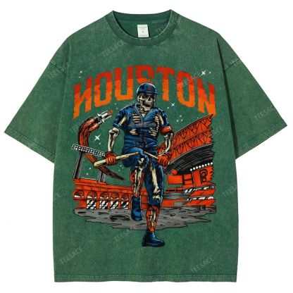 Unisex Fit Washed T-Shirt HOUSTON
