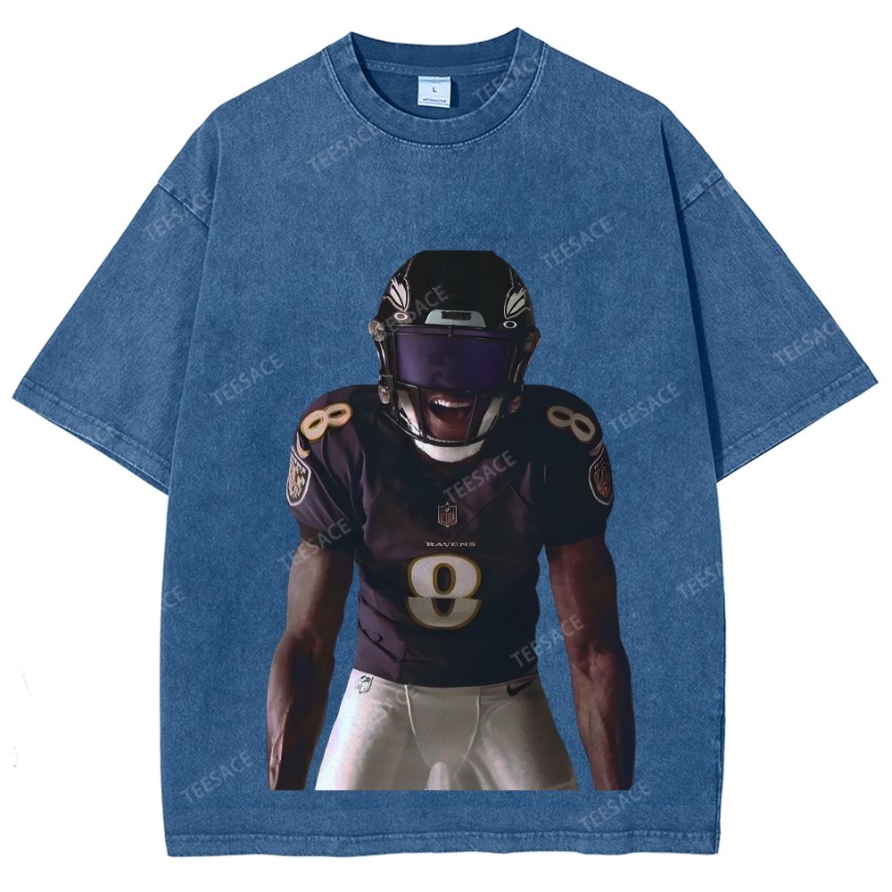 RAVENS Lamar Jackson Unisex Fit Washed T-Shirt 