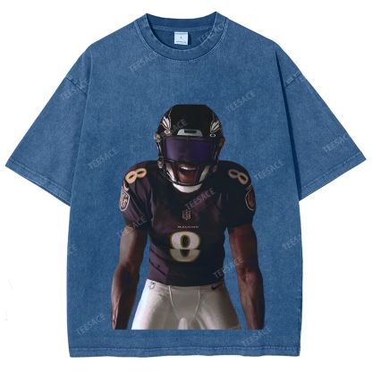 RAVENS Lamar Jackson Unisex Fit Washed T-Shirt 