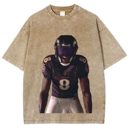 RAVENS Lamar Jackson Unisex Fit Washed T-Shirt 