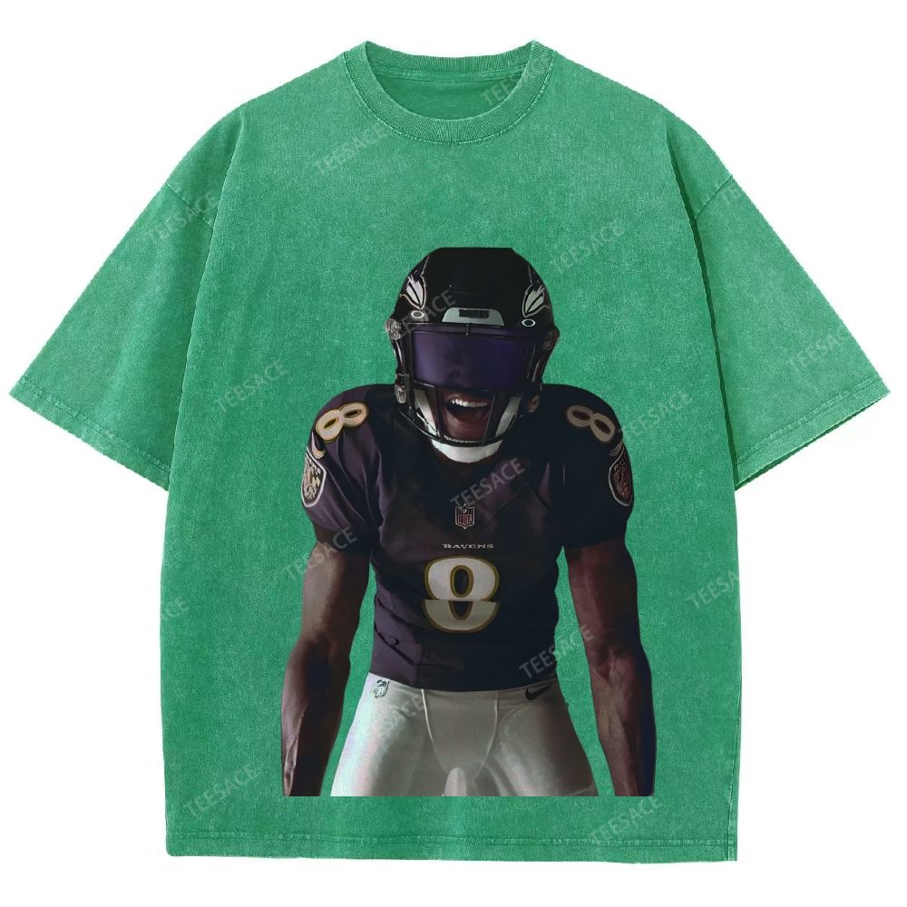 RAVENS Lamar Jackson Unisex Fit Washed T-Shirt 