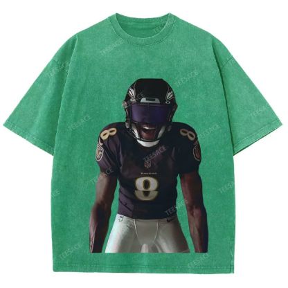 RAVENS Lamar Jackson Unisex Fit Washed T-Shirt 