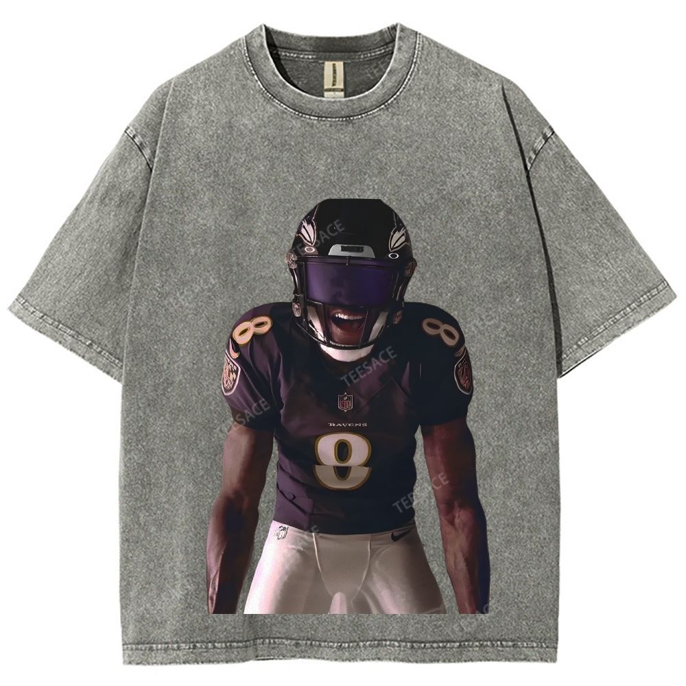 RAVENS Lamar Jackson Unisex Fit Washed T-Shirt 