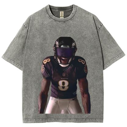 RAVENS Lamar Jackson Unisex Fit Washed T-Shirt 