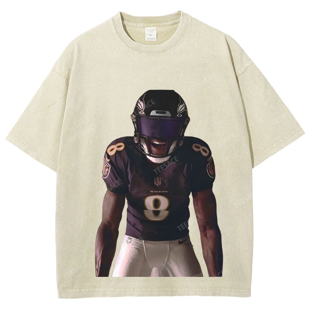 RAVENS Lamar Jackson Unisex Fit Washed T-Shirt 
