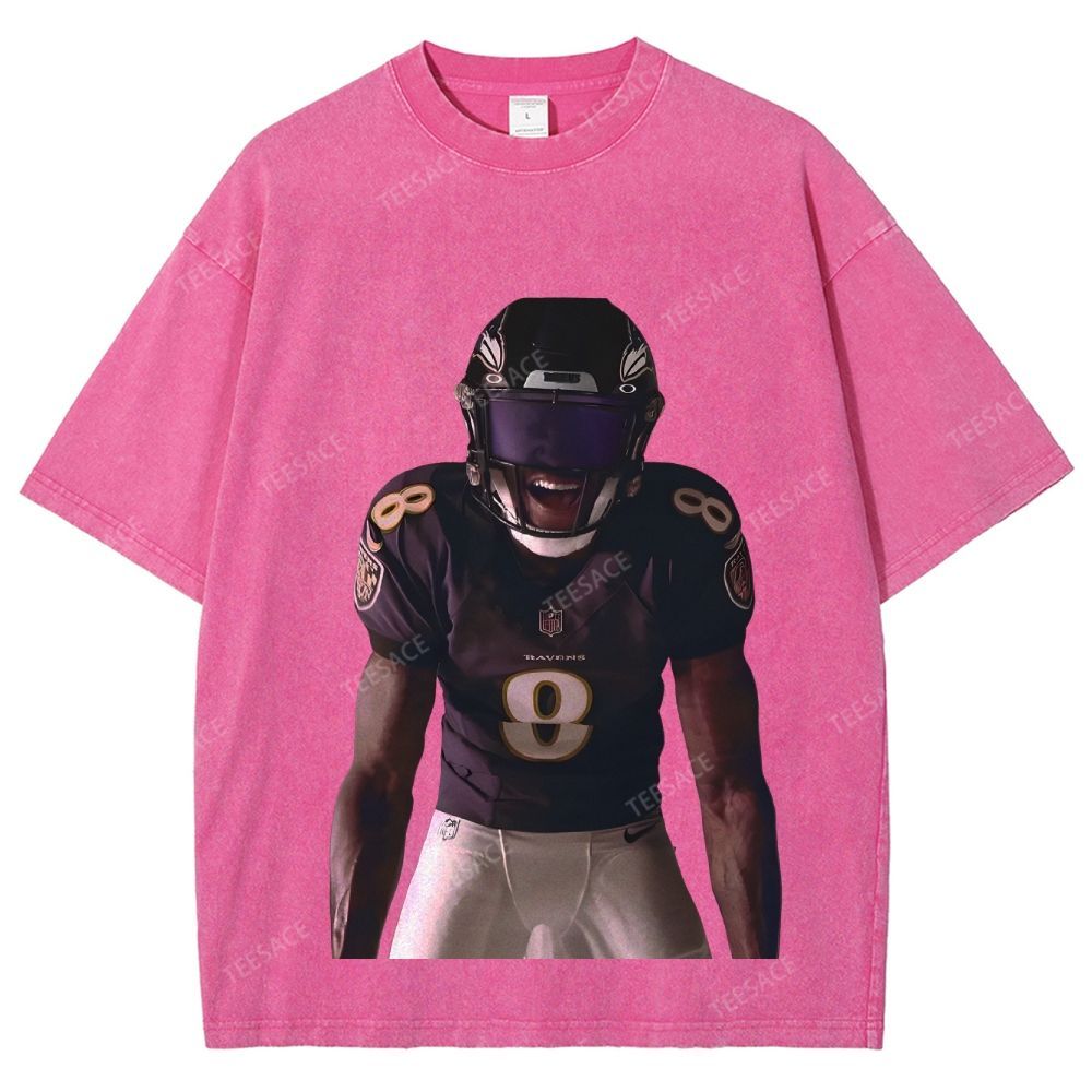 RAVENS Lamar Jackson Unisex Fit Washed T-Shirt 