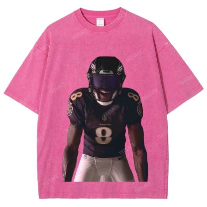 RAVENS Lamar Jackson Unisex Fit Washed T-Shirt 