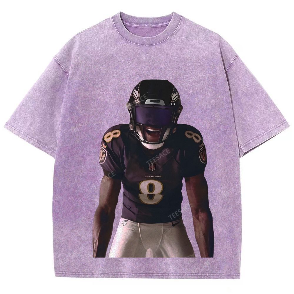 RAVENS Lamar Jackson Unisex Fit Washed T-Shirt 