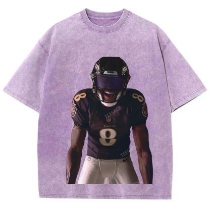 RAVENS Lamar Jackson Unisex Fit Washed T-Shirt 