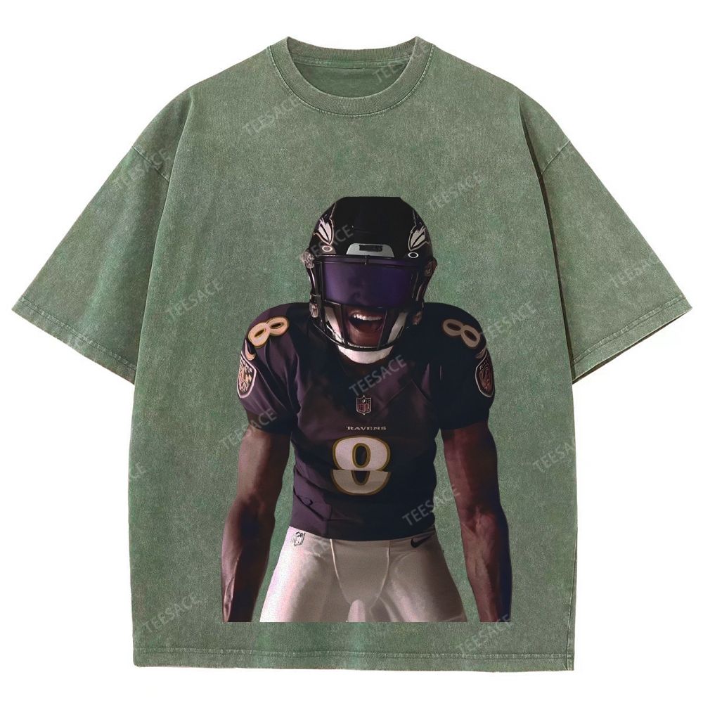 RAVENS Lamar Jackson Unisex Fit Washed T-Shirt 
