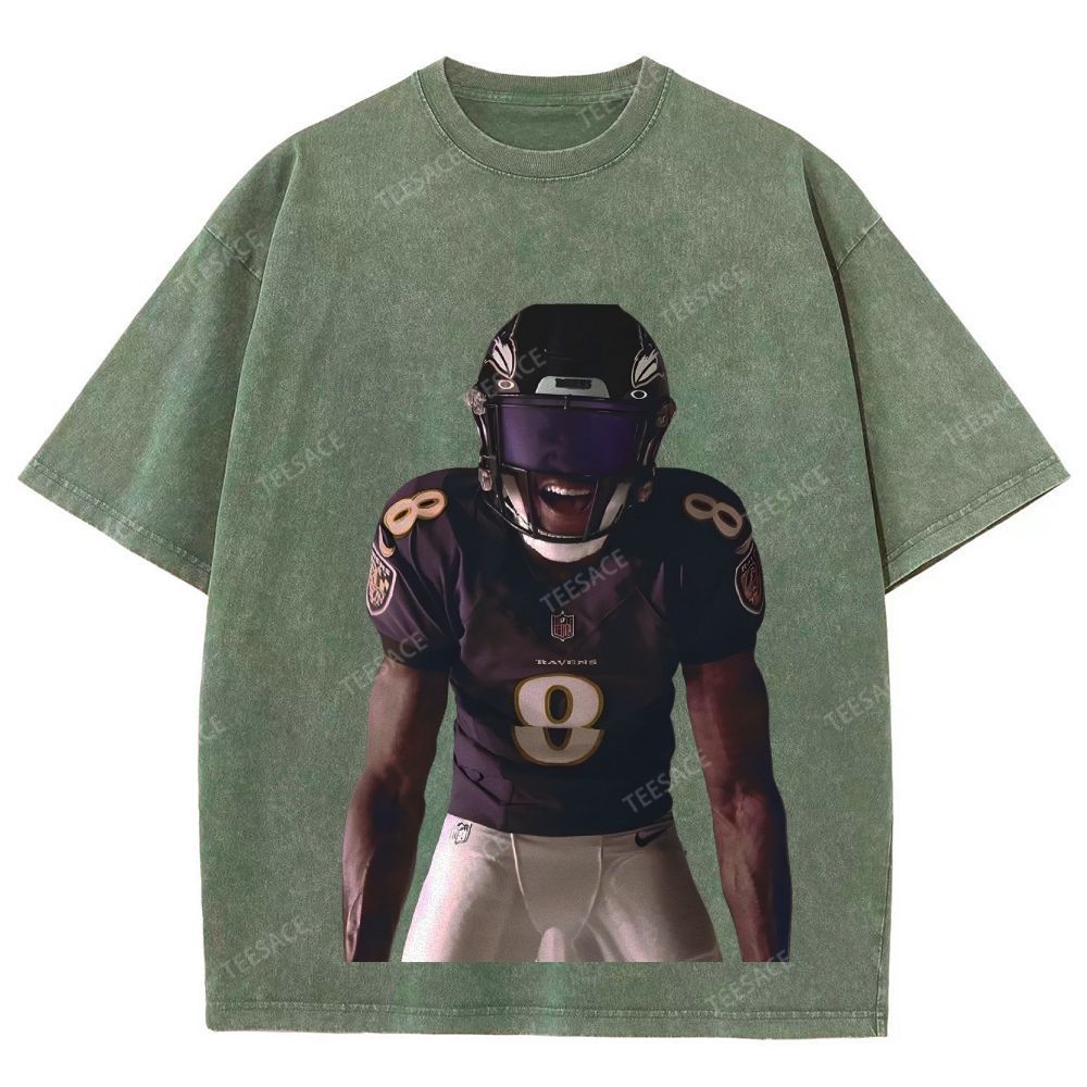 RAVENS Lamar Jackson Unisex Fit Washed T-Shirt 