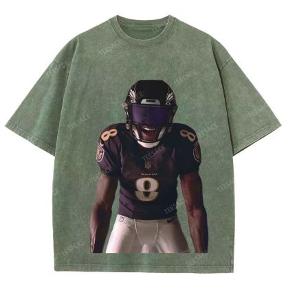 RAVENS Lamar Jackson Unisex Fit Washed T-Shirt 