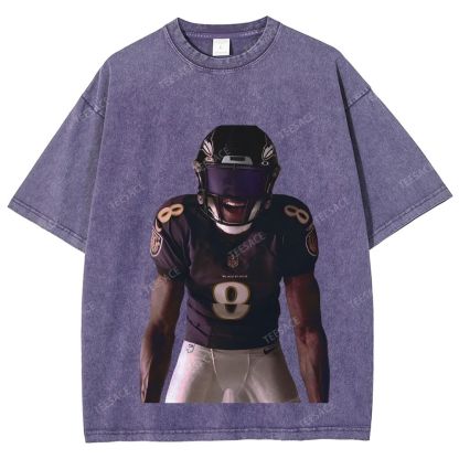 RAVENS Lamar Jackson Unisex Fit Washed T-Shirt 