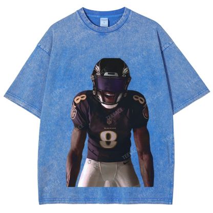 RAVENS Lamar Jackson Unisex Fit Washed T-Shirt 