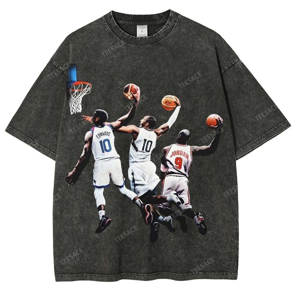Unisex Fit Washed T-Shirt KOBE & JORDANS & EDWARDS