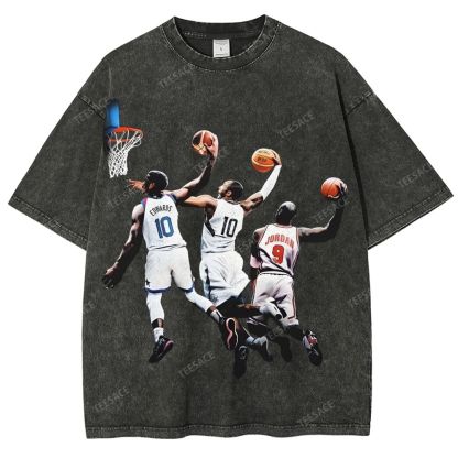 Unisex Fit Washed T-Shirt KOBE & JORDANS & EDWARDS