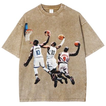 Unisex Fit Washed T-Shirt KOBE & JORDANS & EDWARDS