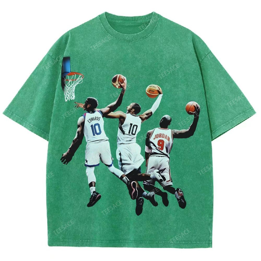 Unisex Fit Washed T-Shirt KOBE & JORDANS & EDWARDS