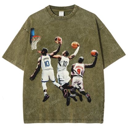 Unisex Fit Washed T-Shirt KOBE & JORDANS & EDWARDS