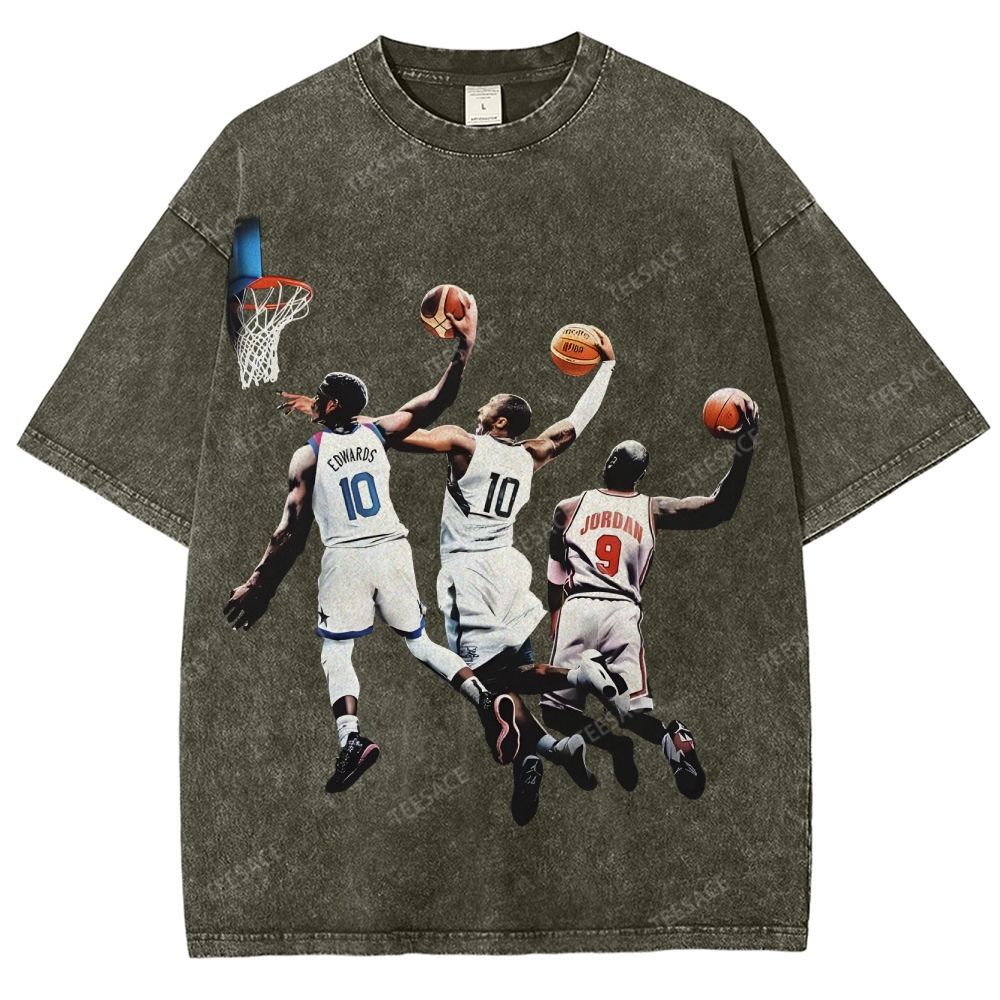Unisex Fit Washed T-Shirt KOBE & JORDANS & EDWARDS