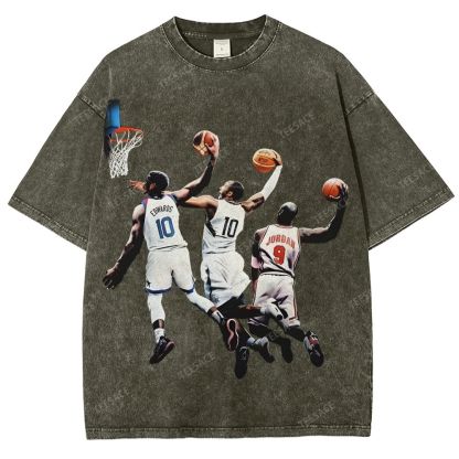 Unisex Fit Washed T-Shirt KOBE & JORDANS & EDWARDS