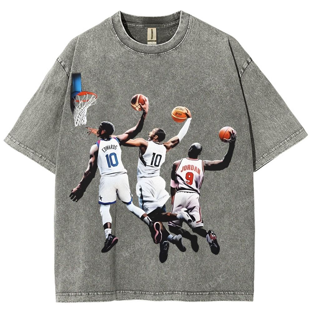 Unisex Fit Washed T-Shirt KOBE & JORDANS & EDWARDS