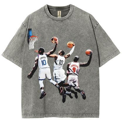 Unisex Fit Washed T-Shirt KOBE & JORDANS & EDWARDS