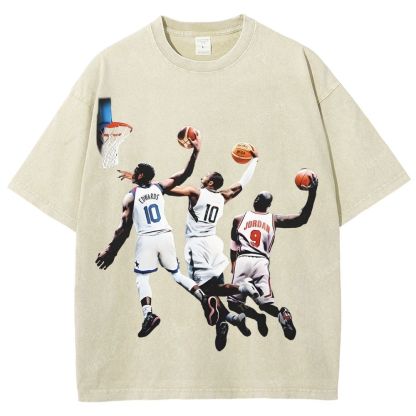 Unisex Fit Washed T-Shirt KOBE & JORDANS & EDWARDS