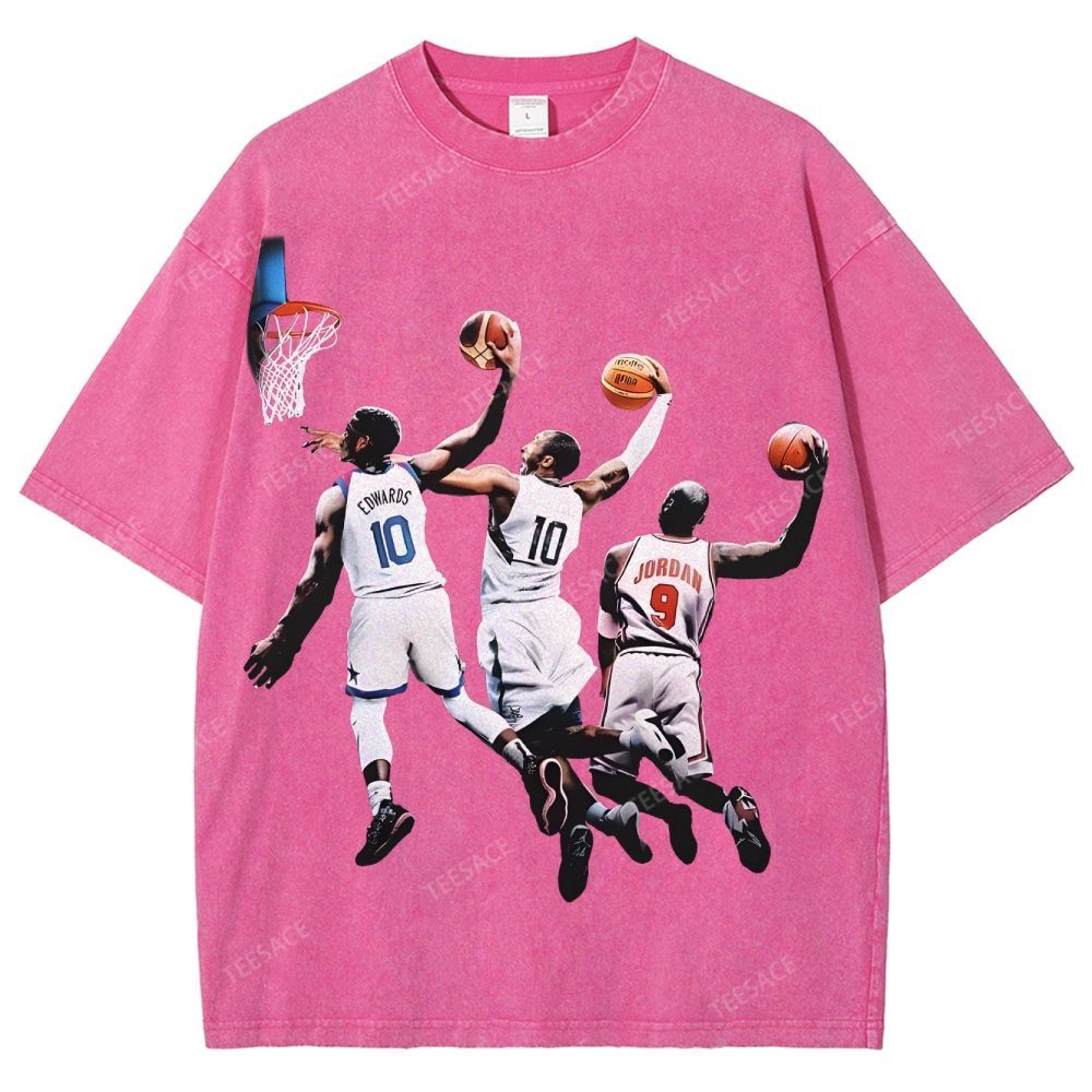 Unisex Fit Washed T-Shirt KOBE & JORDANS & EDWARDS