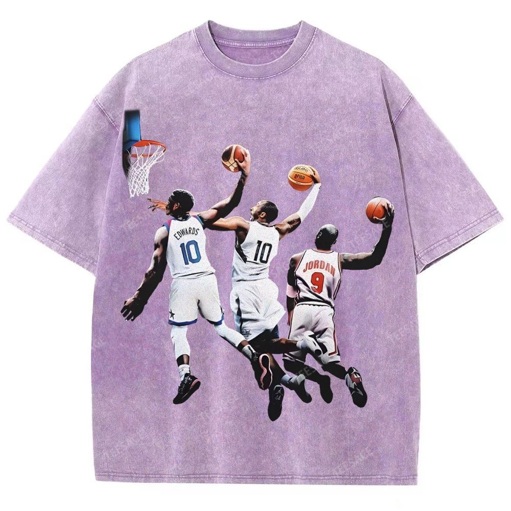 Unisex Fit Washed T-Shirt KOBE & JORDANS & EDWARDS