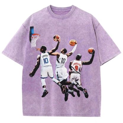 Unisex Fit Washed T-Shirt KOBE & JORDANS & EDWARDS