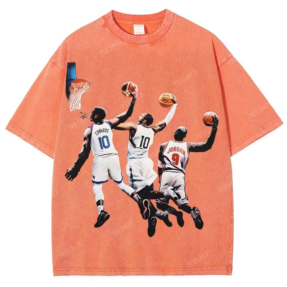 Unisex Fit Washed T-Shirt KOBE & JORDANS & EDWARDS