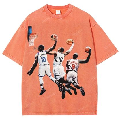 Unisex Fit Washed T-Shirt KOBE & JORDANS & EDWARDS