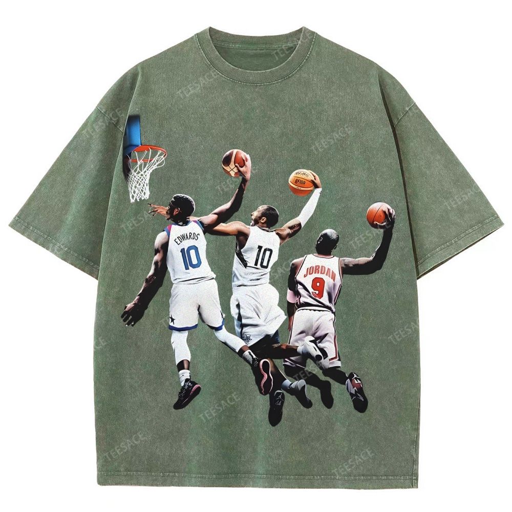 Unisex Fit Washed T-Shirt KOBE & JORDANS & EDWARDS