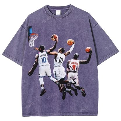 Unisex Fit Washed T-Shirt KOBE & JORDANS & EDWARDS